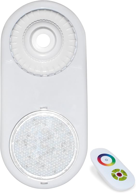 Aqua Select Above Ground Pool LED Return Fitting Light | RGB Color Changing w/Remote | 315 Lumens, 9W | Includes Return Fitting & Eyeball Ring | 29 ft Cable for Above Ground Pools