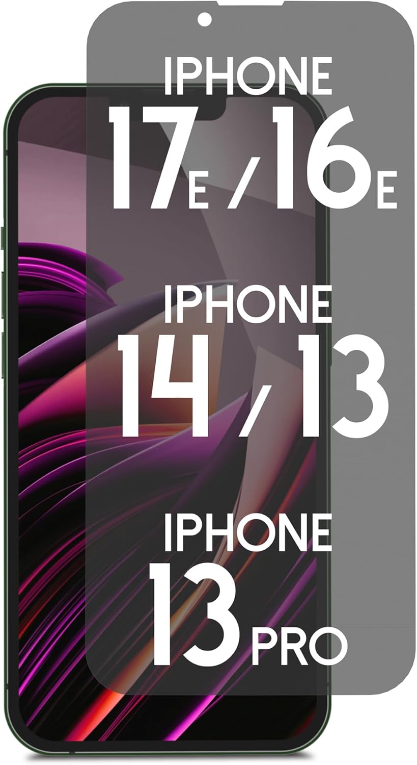 Privacy Screen Protector for iPhone 17e/16e/14/13/13Pro - Blue Light Blocking Privacy Tempered Glass 6.1" with Alignment Tool Kit [1 Pack] - Anti-Fingerprint | Scratch Resistant | Case Friendly