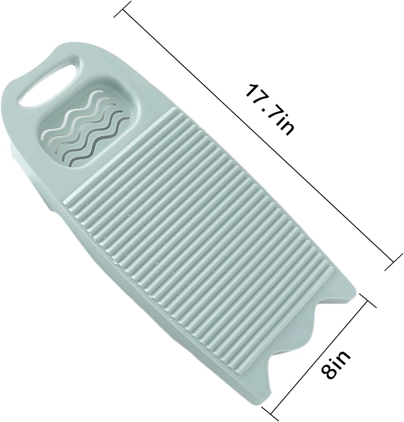 Wash Board, Washboard for Hand Washing Clothes, Plastics Laundry Scrub Board Household With Holder Portable (A-light blue) - Image 3