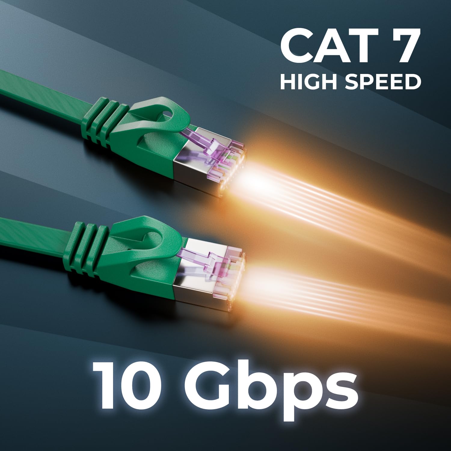 deleyCON 10x 2m Cavo Rete CAT7 Piatto (CAT 7 con 10 Gbit/s) Gigabit LAN - RJ45 Ethernet Patch Lungo Piatto - per Internet Switch Router Modem Patchpanel - Multicolore