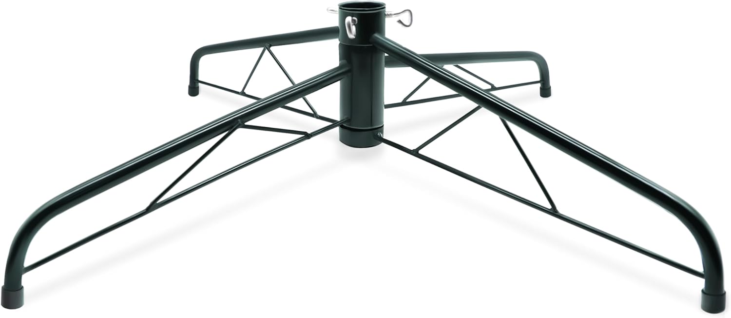 SYITCUN 24 Christmas Tree Stand for Artificial Trees, Foldable Metal Xmas Tree Stand, Replacement Fake Christmas Tree Holder Base for 4 ft to 8 ft Trees, Fits Tree Poles up to 1.25 ?1.25" 24"