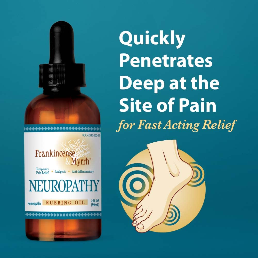 Frankincense & Myrrh Neuropathy Rubbing Oil, Foot Pain Relief with