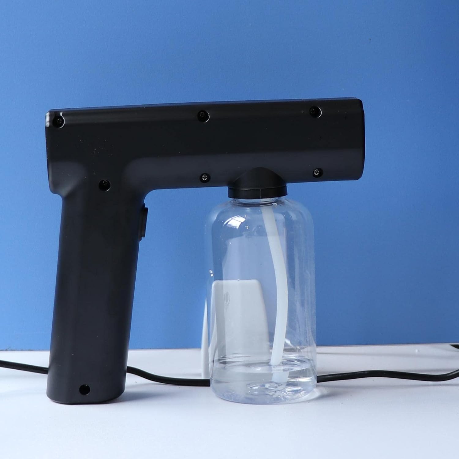 Portable Electric ULV Atomizing Sprayer - Rechargeable Cordless Nano Fogger for Home and Office Dis - 300ml Capacity - Black