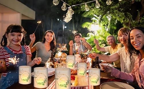 12 Windlicht Tischdeko, Konfirmation Deko Junge Mädchen Eukalyptus Grün, Konfirmation Gastgeschenke Geschenke, Konfirmationsdeko Set, Konfirmationsgeschenke Jungen Mädchen, für Teelichter oder Kerzen