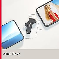 Vista 3 de SanDisk Unidad flash iXpand Luxe de 64 GB con conectores Lightning y USB-C. Funciona con iPhone 14 y más antiguos - SDIX70N-064G-GN6NN