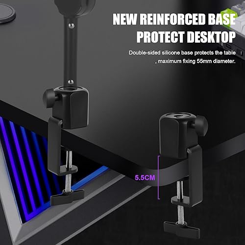 Miniatura 3 de Soporte de micrófono ST3 Soporte de brazo de brazo de escritorio soporte de micrófono, con clip mejorado para micrófono, adecuado para micrófono de