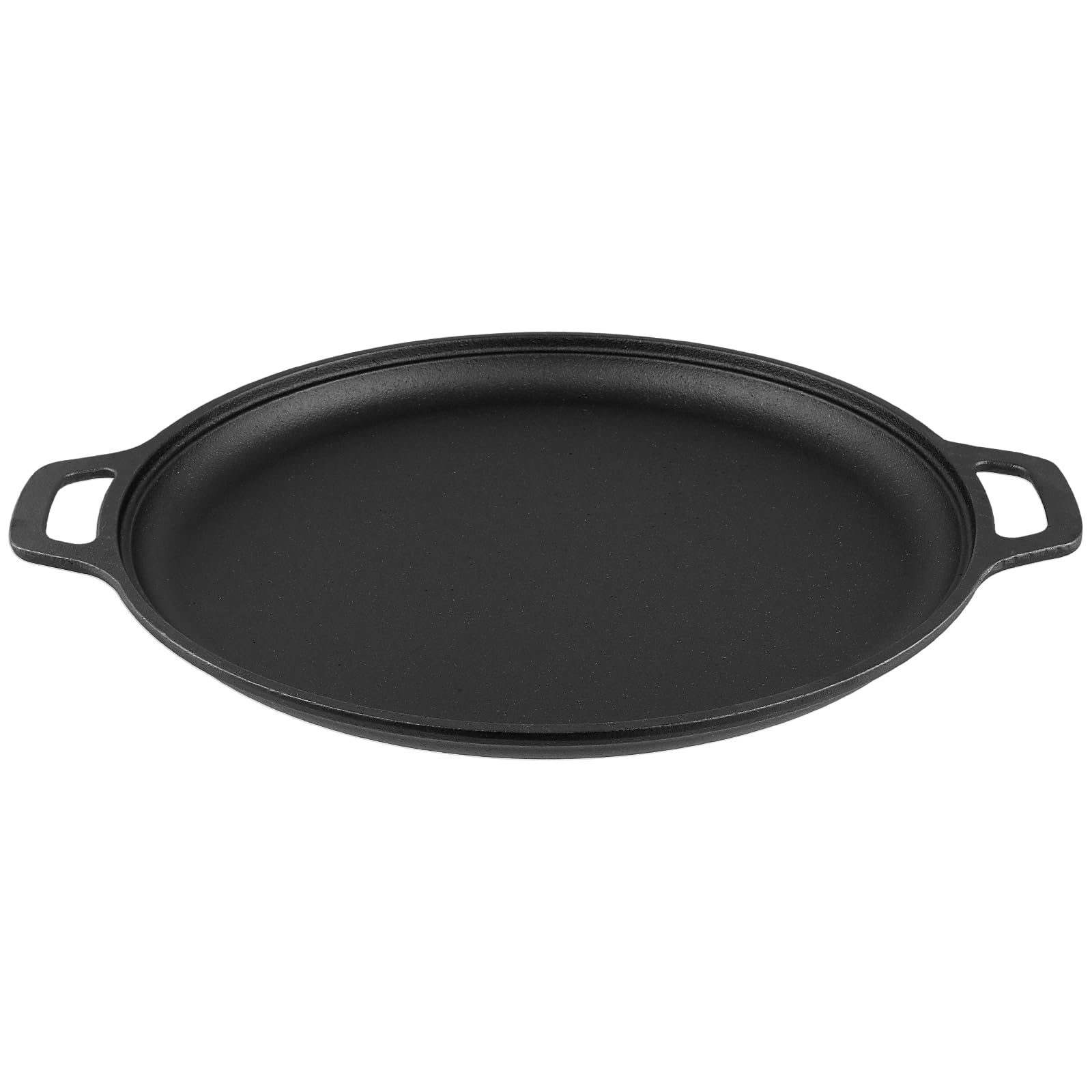 SINJEUN Patelnia grillowa z żeliwa, 30 cm średnicy, czarna płyta grillowa z uchwytem, patelnia z żeliwa do kuchni, grilla i serwowania
