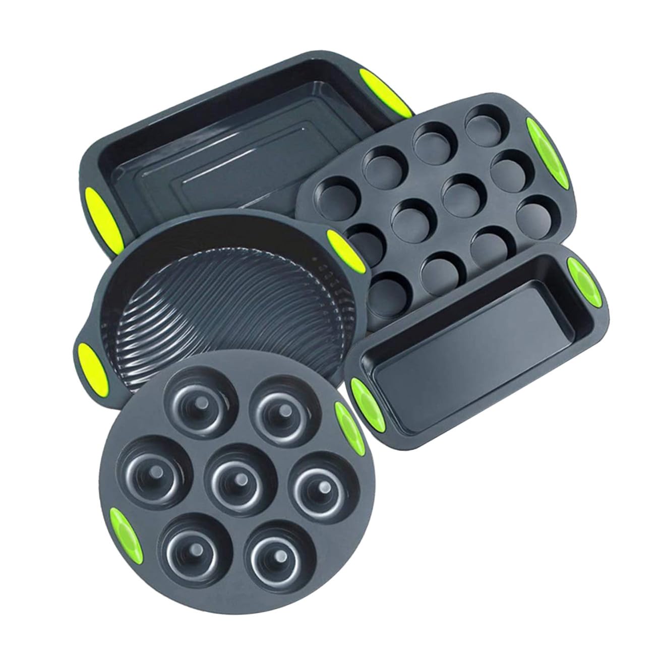 Molde para Hornear Pasteles y Pan Kit de 5 Piezas de Silicona Resistentes a Altas Temperaturas para Cocina y Repostería