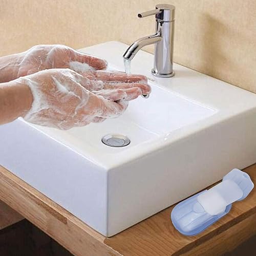 Miniatura 3 de 2 cajas portátiles desechables para viajes, senderismo, lavado de manos, baño, papel higiénico, 200 hojas de jabón, lavado de manos, jabón de papel