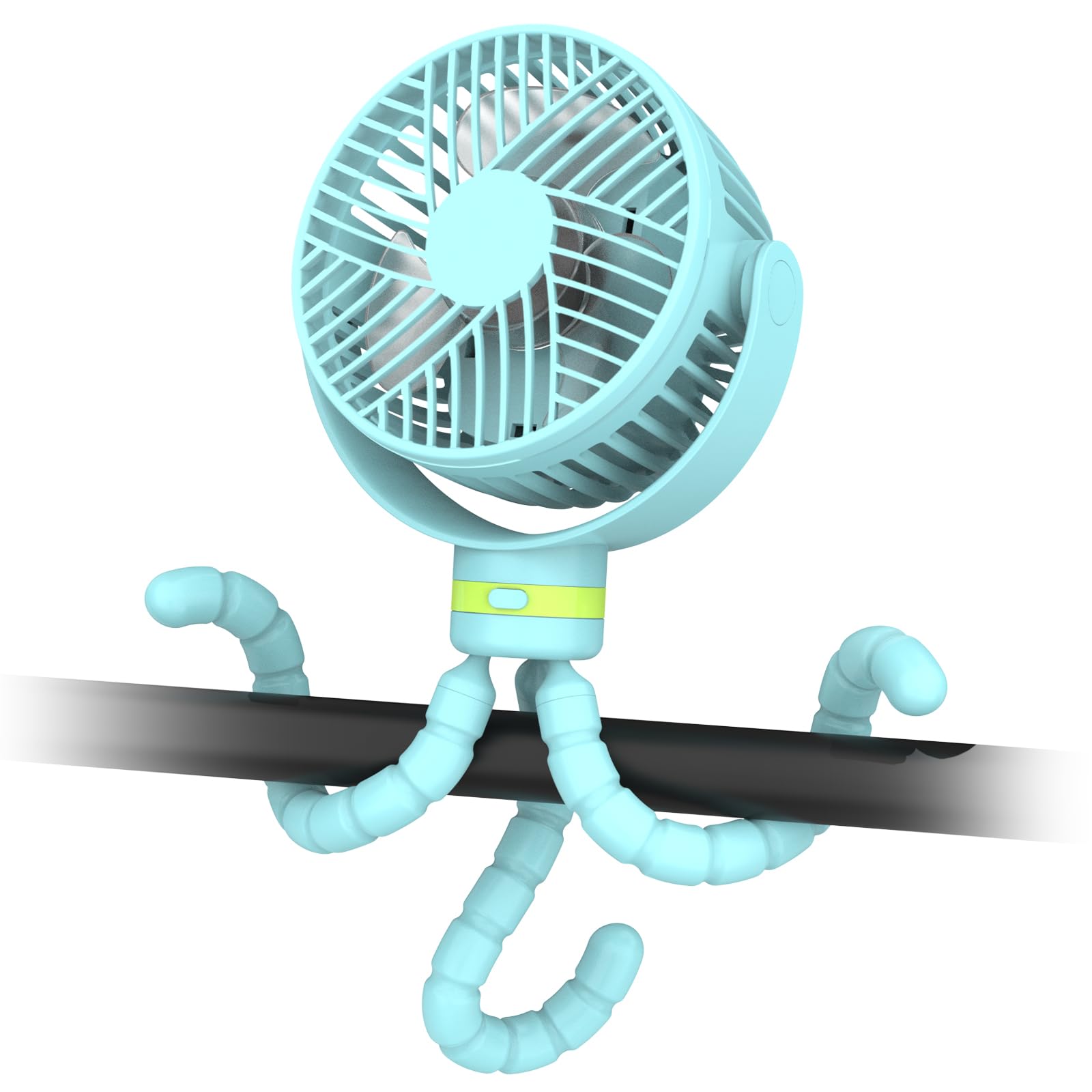 ITSHINY Ventilateur Poussette Bebe, 8000mAh Ventilateur portable, Ventilateur bureau Rechargeable Mini ventilateur de Refroidissement avec Trépied Flexible pour lit d'enfant Tapis roulant Siège Auto