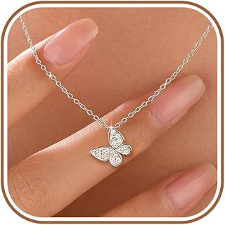 Dainty 14K Gold Plated Butterfly Necklaces for Women