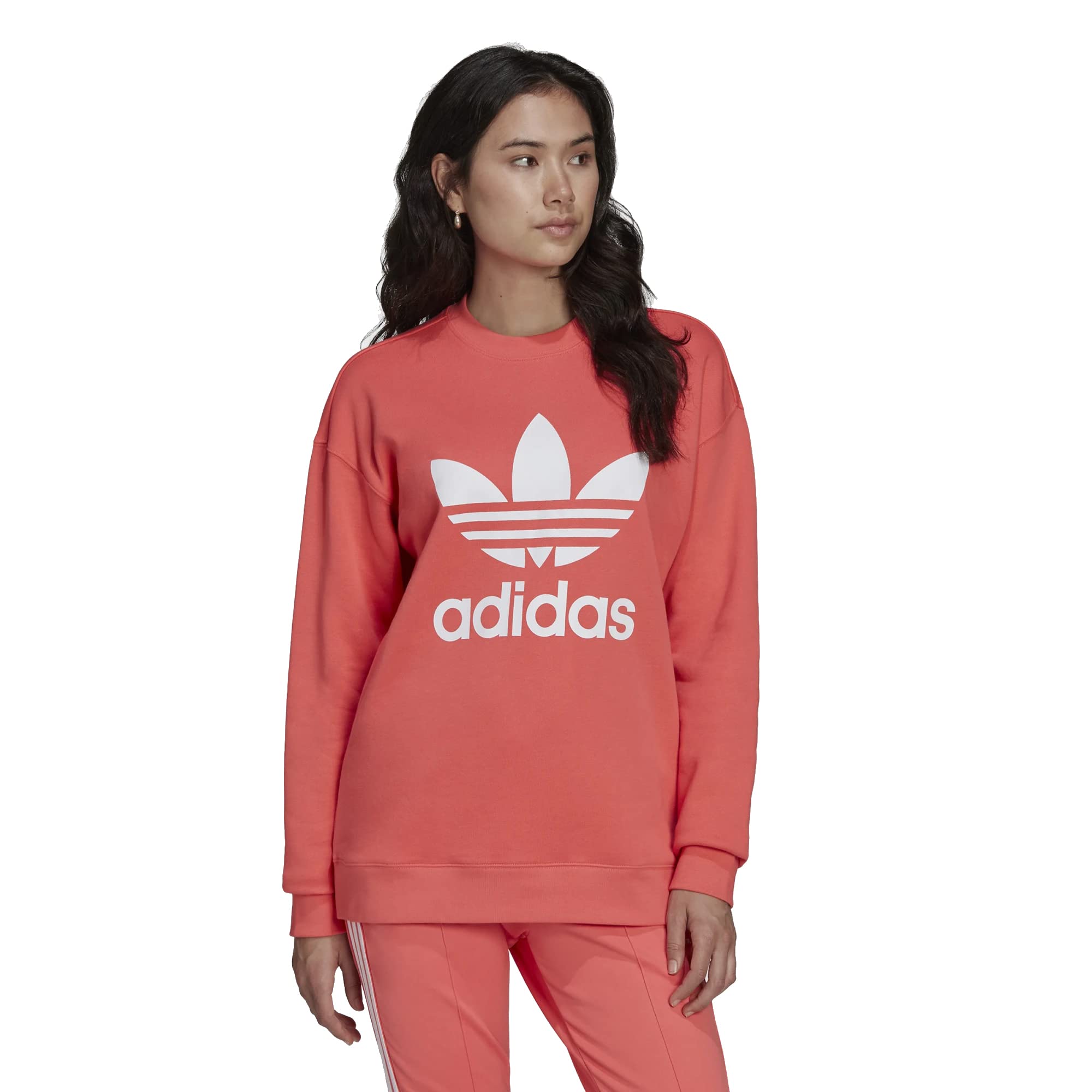 Adidas Originals Women's Semi Turbo Trefoil Crew Sweatshirt, Medium