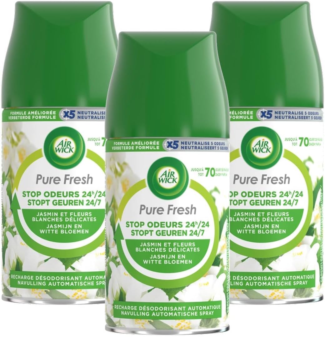 Air Wick Lot de 3 Recharges Freshmatic Pure Fresh Jasmin - 250 ml ...
