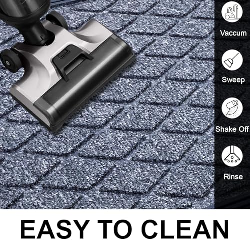 Image of Luxe Home Door Mats for Home Natural Coir Mat Anti-Slip Entrance Rug with Rubber Backing for Indoor and Outdoor Use (40x60 cm) Grey