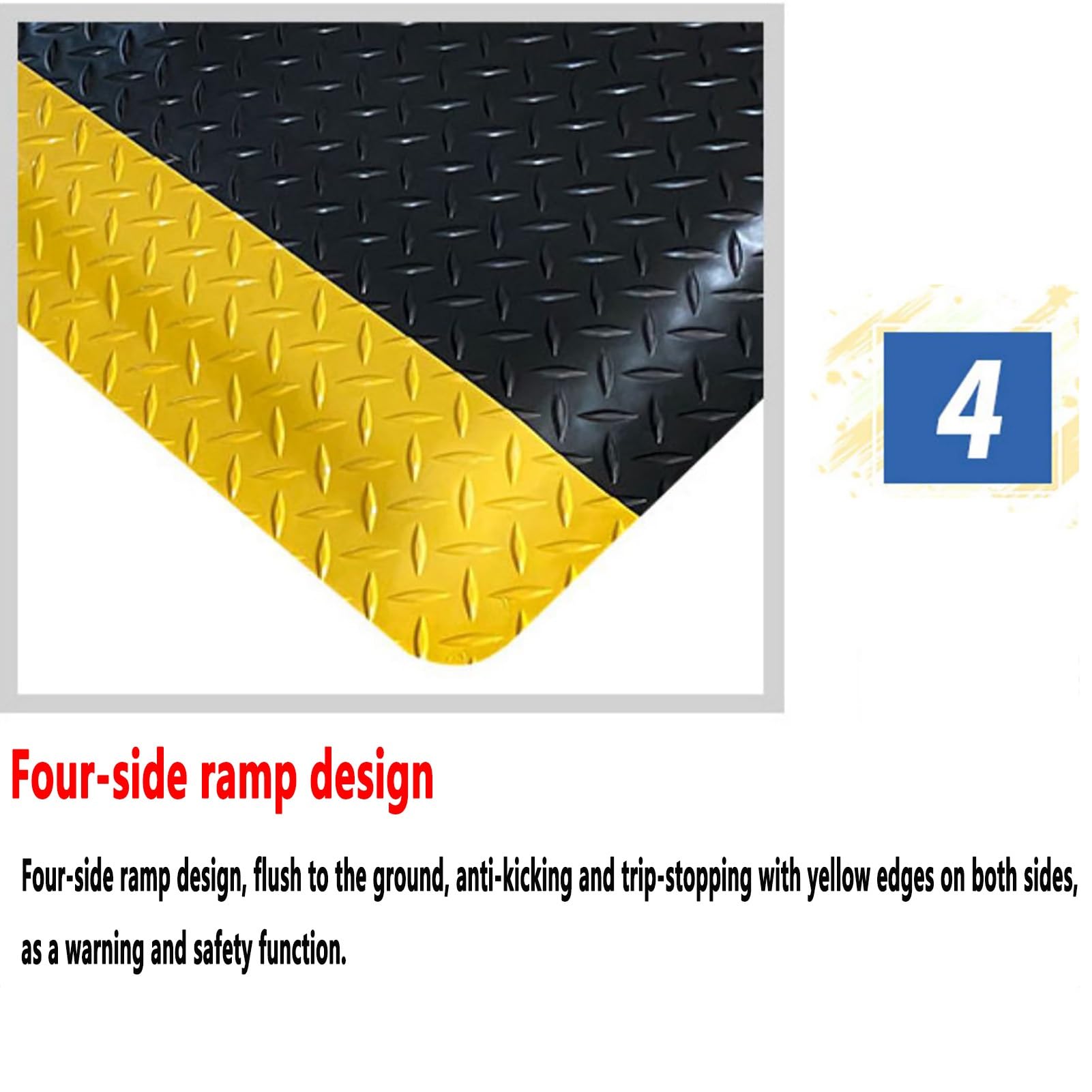Alfombrilla de seguridad ergonómica antifatiga para estar de pie de 0.8 pulgadas de grosor, alfombra de cocina industrial, soporte para dolor de piernas y espalda, gris (90 x 60 cm)