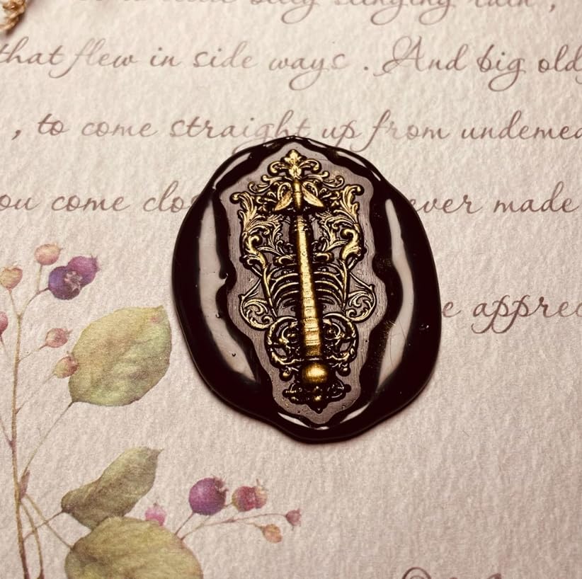 Mceal Wax Seal Stamp 3D Engraved Vintage Wax Stamp for Journals and Heaven & Hell Series - Skeleton