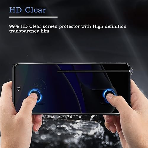 Miniatura 4 de Paquete de 2 protectores de pantalla de privacidad para Motorola Moto G Stylus 2022, película de vidrio templado de privacidad dureza 9H sin