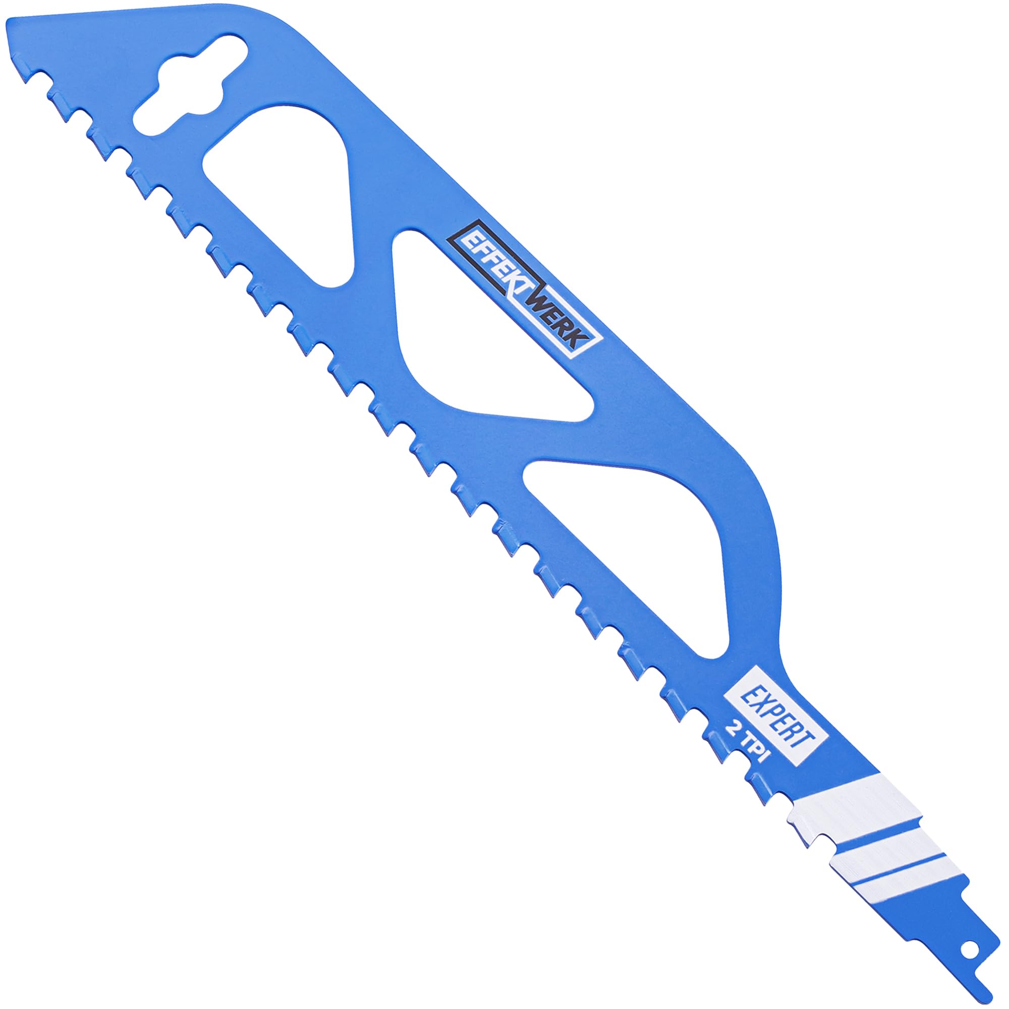 EffektWerk - Reciprocating Saw Blade - Heavy-Duty HCS Steel Blade with Tungsten Carbide Teeth for Wood, Red Brick, Drywall, Porous Concrete and Sandstone - 2 TPI