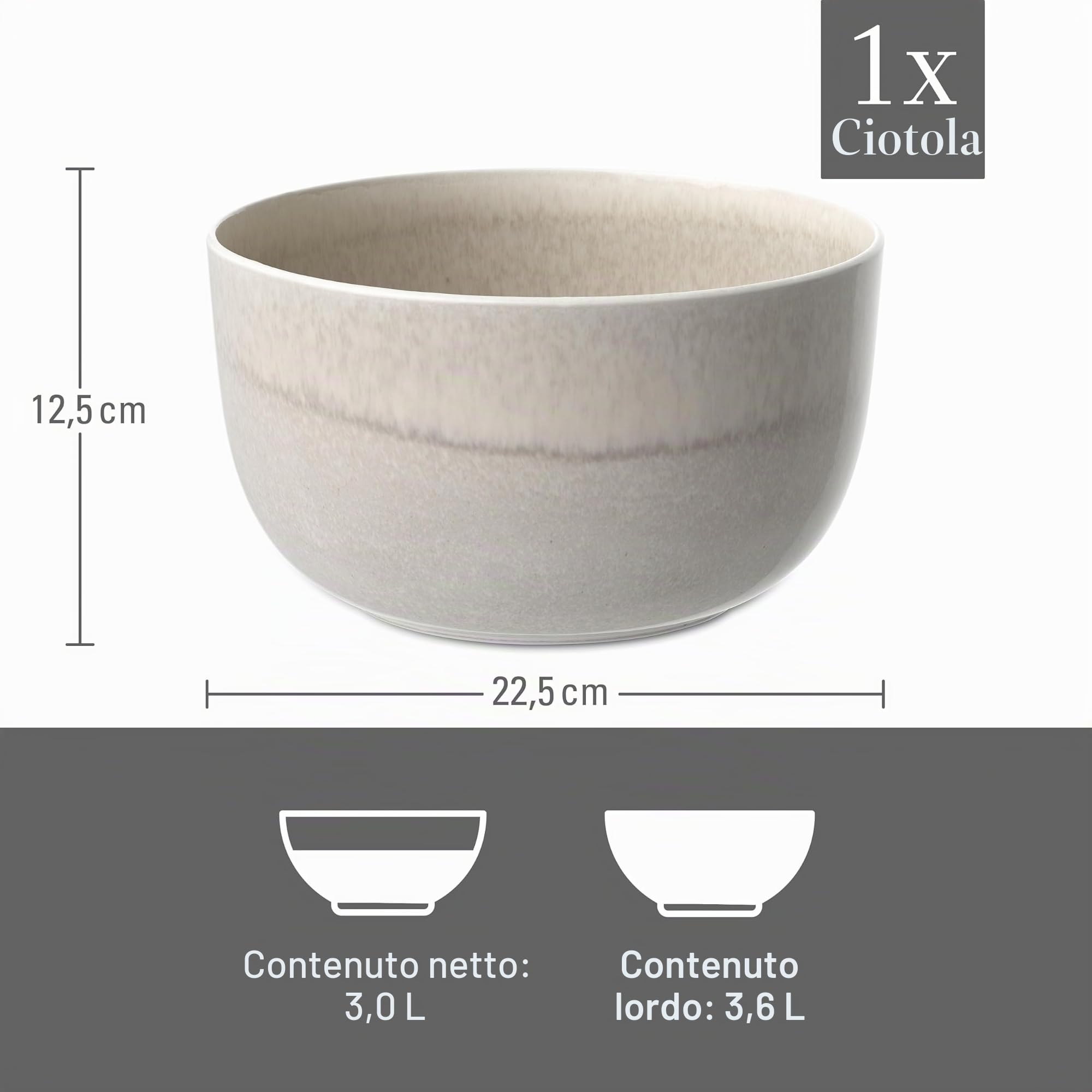 like. by Villeroy & Boch Perlemor Sand Insalatiera 22x22x12cm