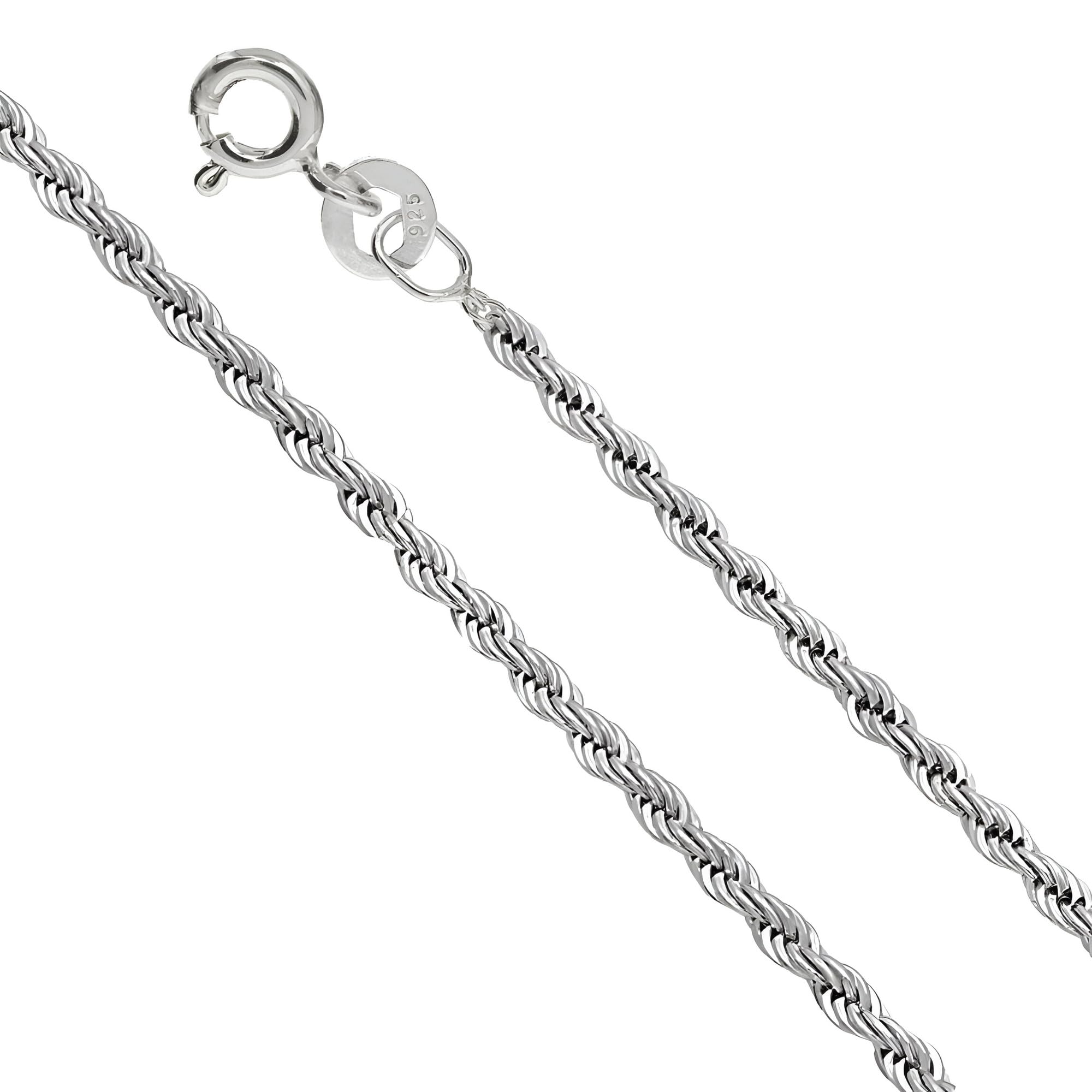 Designer Inspirations Boutique Collana in argento Sterling 925 da 1,5/2/2,4/3,5 mm, unisex, da donna, uomo, 16 18 20 22 24 26 28 30 81,3 cm, 20 inch, Metallo
