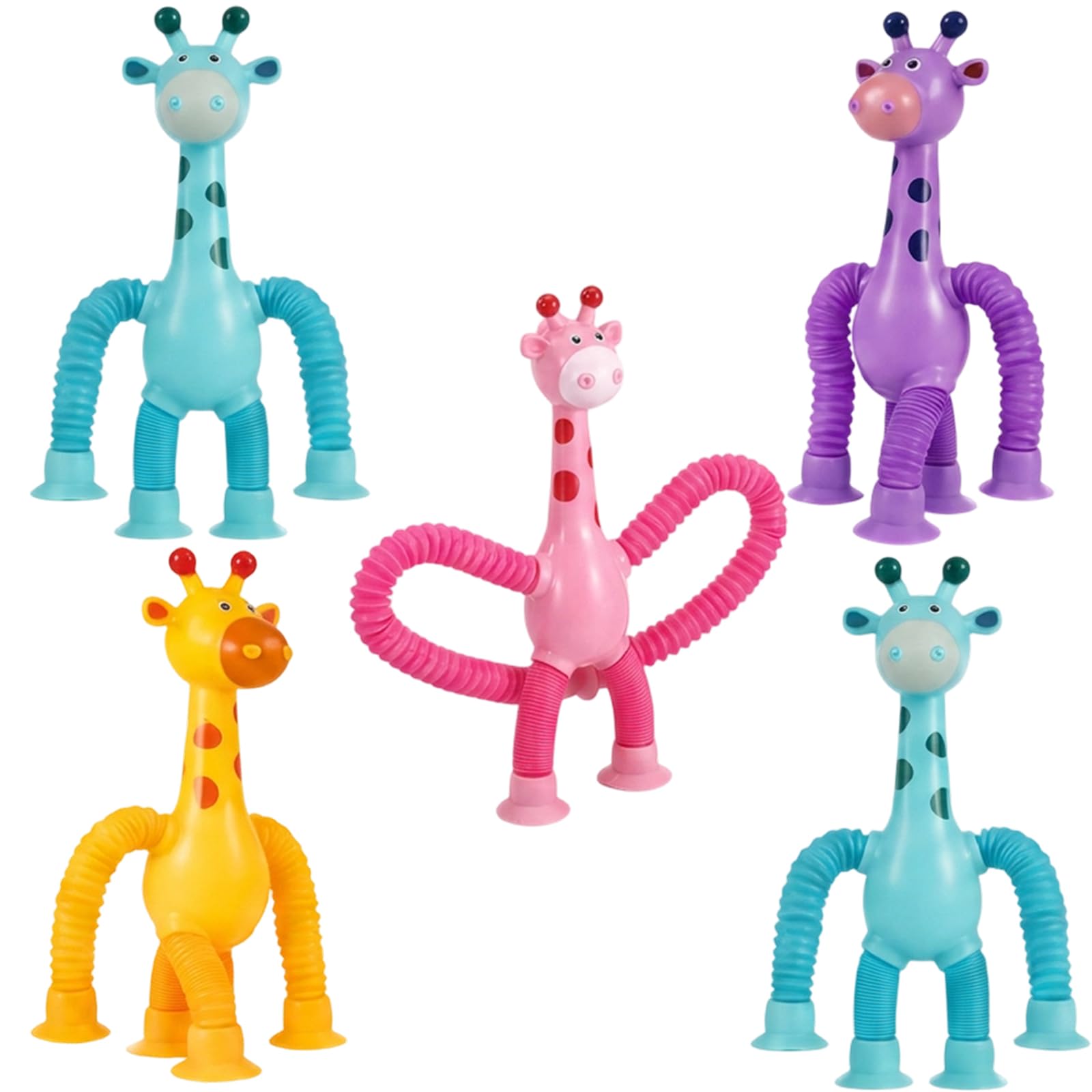 5PCS Tubes Item Giraffe Sensory Tubes, Stretchy Item for Classroom Activities and Focus Enhancement, Telescopic Giraffe Tubes