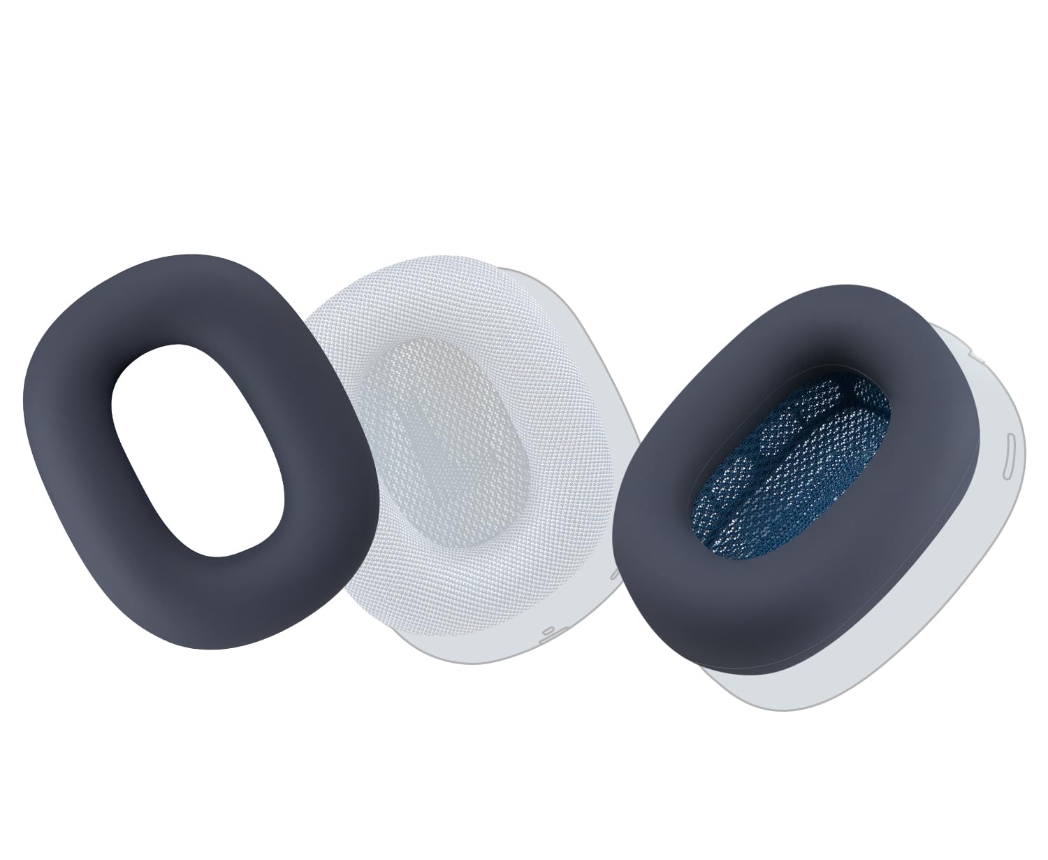 Photo 1 of SOULWIT Sweat Proof Silicone Ear Cover for AirPods Max, Comfortable Fit for Gym Exercise, Easy to Clean, No Sound Quality Loss - Navy Blue