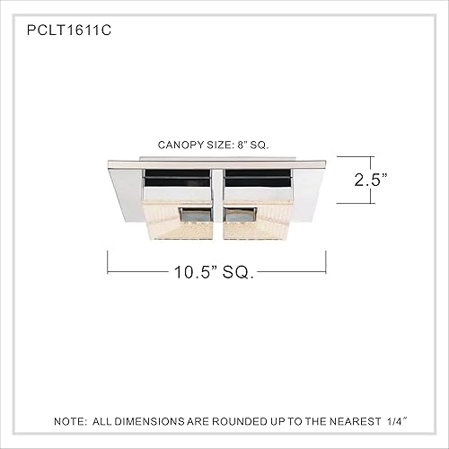 Miniatura 7 de Quoizel PCLT1611C Lunette iluminación de techo empotrada, 1 luz, LED 14 vatios, cromo pulido (3" H x 11" W)