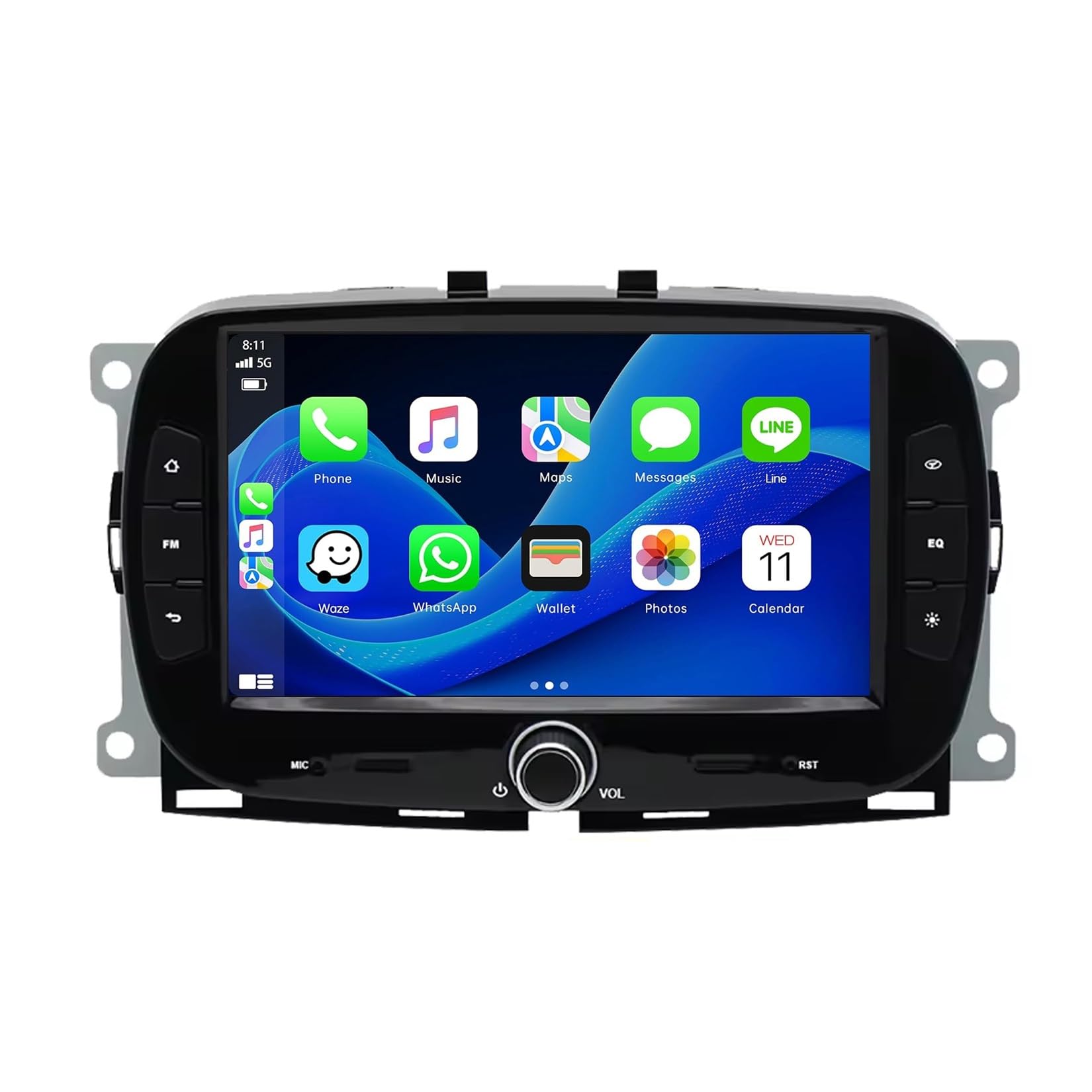 Autoradio da 9 pollici con Android 15 per FIAT 500 2016 2017 2018 2019,lettore multimediale per auto con GPS,comandi al volante,telecamera di retromarcia,Bluetooth,vivavoce,DVR,telecamera HD,schermo