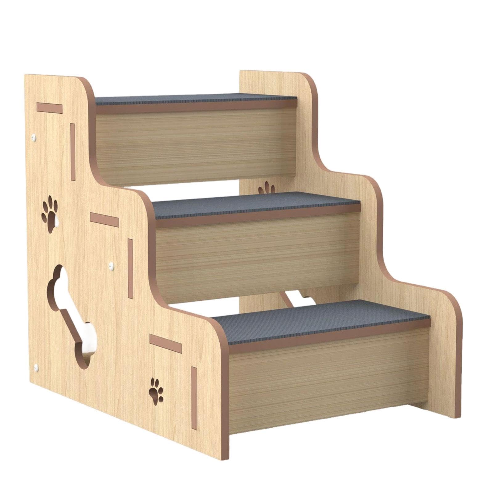 Rampe de chat et escalier en bois pour animaux de compagnie doux 3 couches