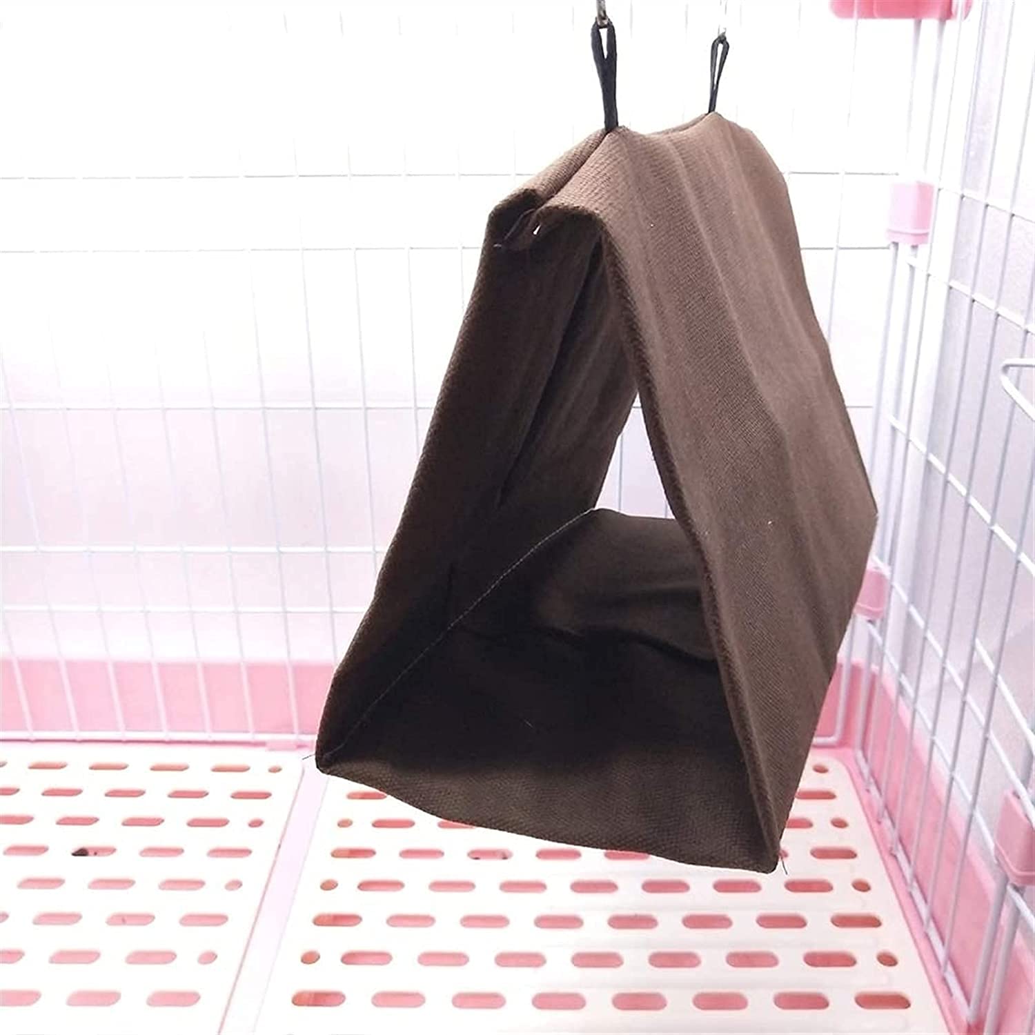 Nid Oiseau Cage Perruche Nid Canaris Hiver Chaud Maison Hangar hutte hamac Suspendu Cage Pinson Peluche Oiseaux Duveteux Refuge Refuge 810(Color:Coffee)
