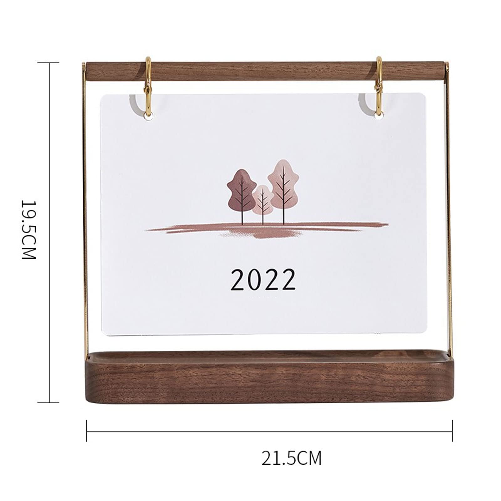 QINGGANGLING999 Bürokalender Hölzerner Schreibtisch Kalender 2022 Kreativkalender Desktop 2022 Desktop Kalender Schreibtisch Zubehör Stehendes Flip Tischkalender Wochenplaner (Color : 2)