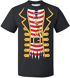 Promotion & Beyond Pirate Shirt Summer Cruise Tuxedo Jumbo Print Halloween Costume Resort Theme Park Men's T-Shirt