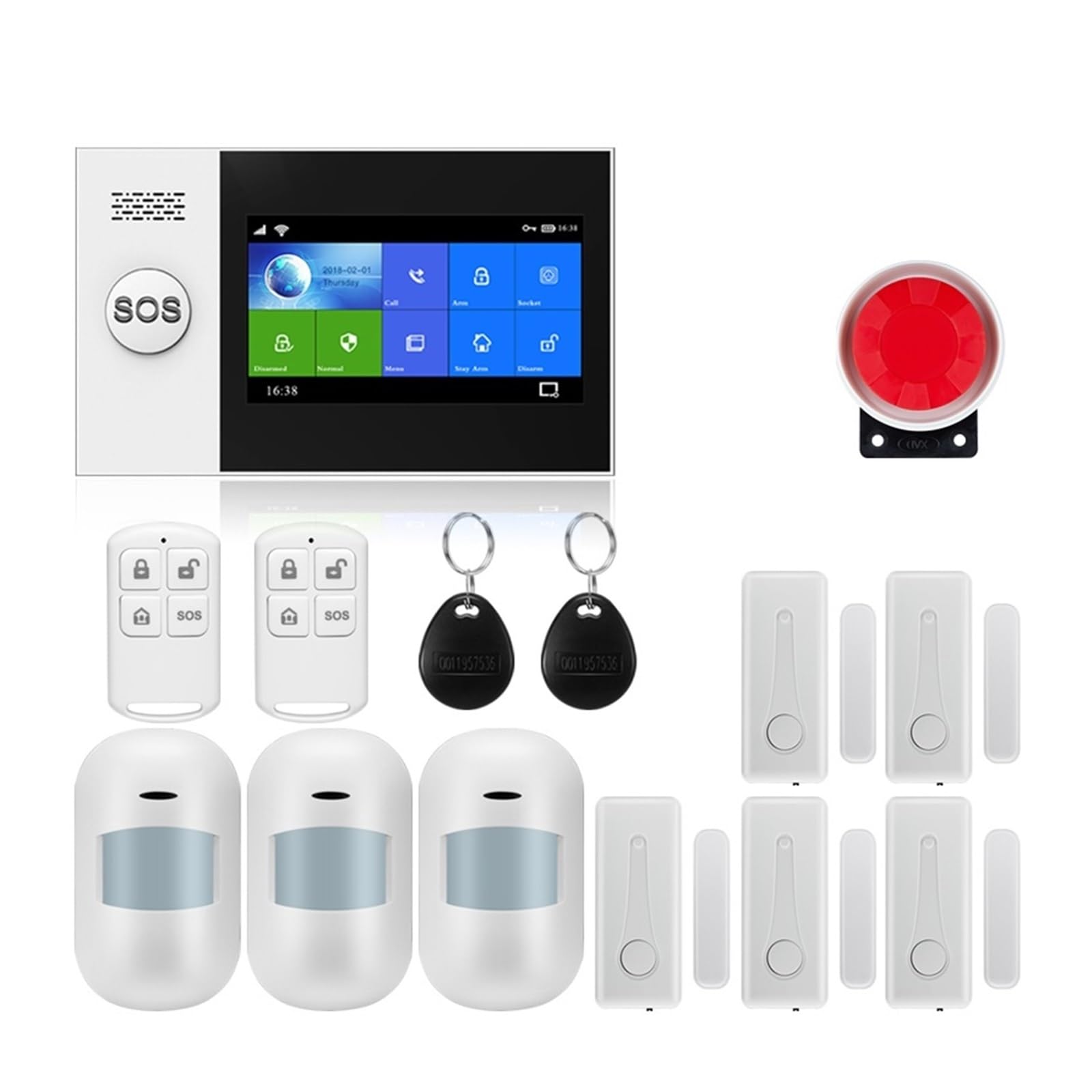 CUDTAPI smart alarm APP Remote Control Alarm Panel Switchable 9 Language Wireless Home Security GSM GPRS System RFID Card Arm Disarm(W4B5)