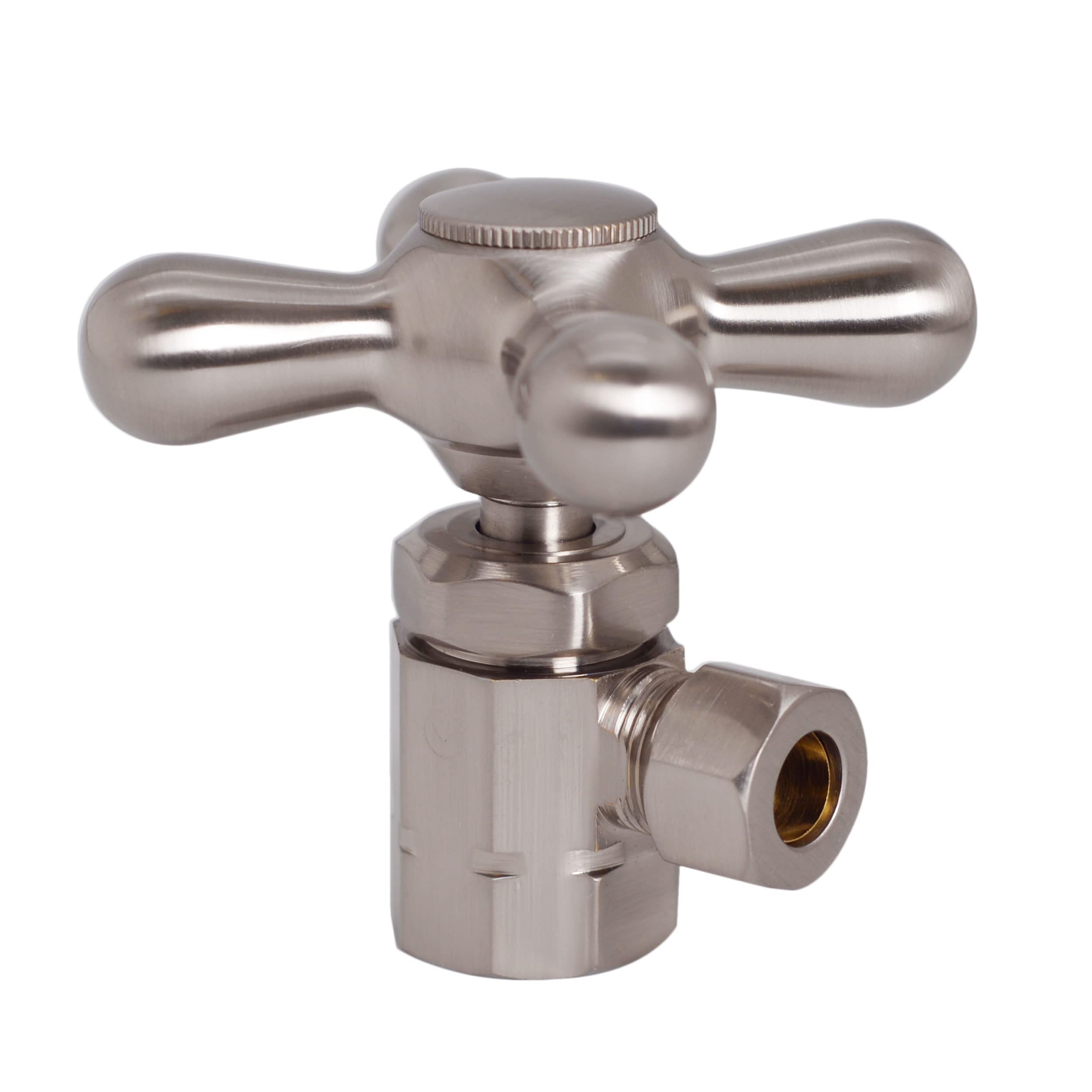 Westbrass D1838L-07-Kit de lavabo con asas en cruz, níquel satinado, D1838L-07