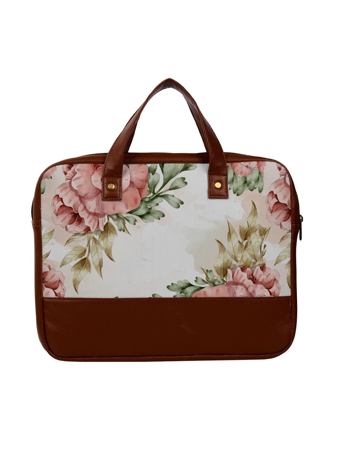 Crazyify Flower Printed Leather Laptop Bag For Men & Women | Leather Laptop Bags/Briefcase with Screen Size Up to 15.6 Inch (B0B46C64WR) Amazon Price History, Amazon Price Tracker