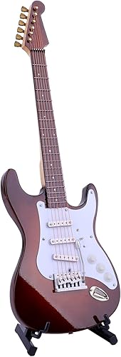 Vista 67 de Guitarra eléctrica en miniatura de madera con soporte y estuche, mini instrumento musical, réplica de guitarra eléctrica, figuras coleccionables