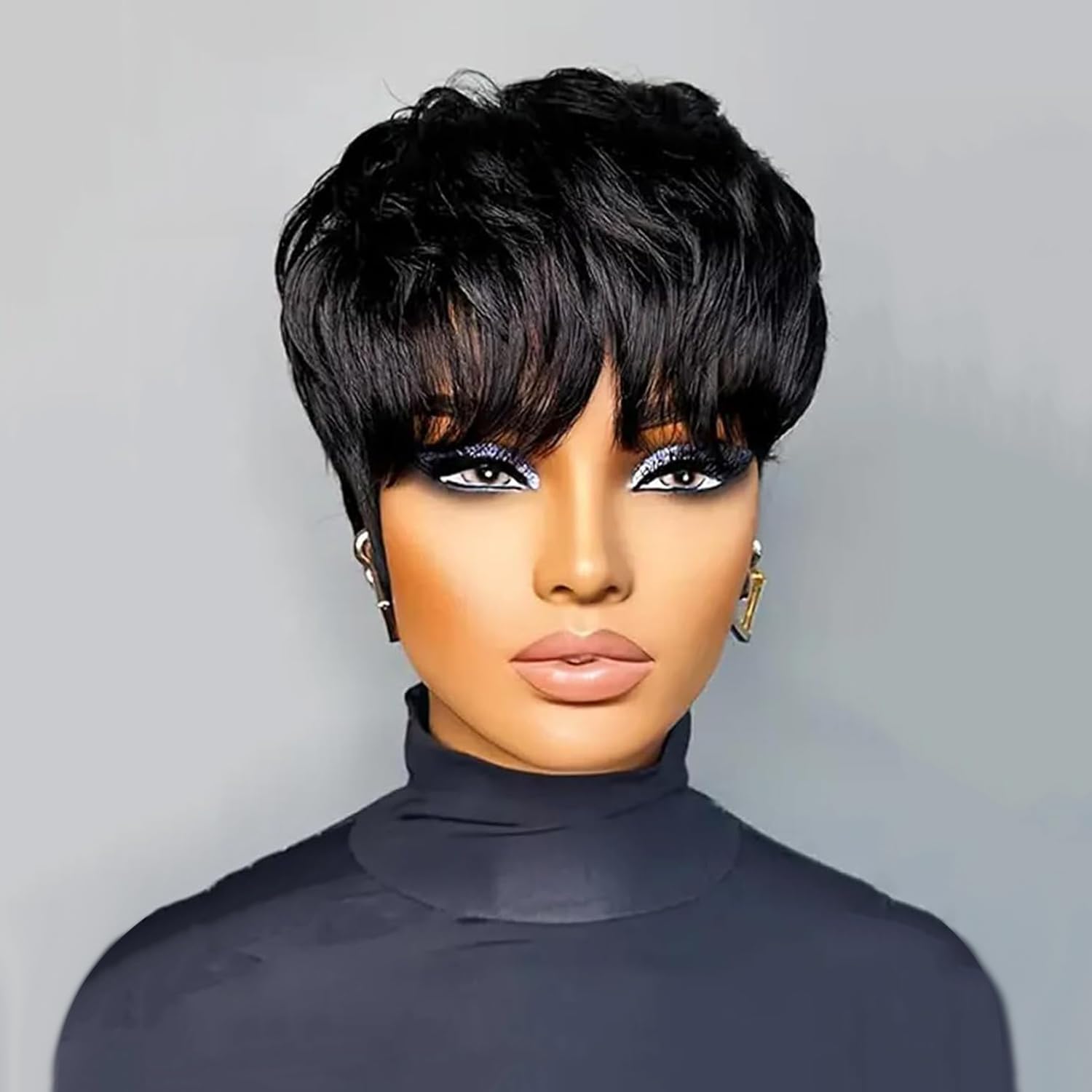 Short Pixie Cut Wig Brazilian Virgin Human Hair Glueless Daily Wear Amazon.com : SAEIALL Short Pixie Cut Wig for Women Human  main image 3