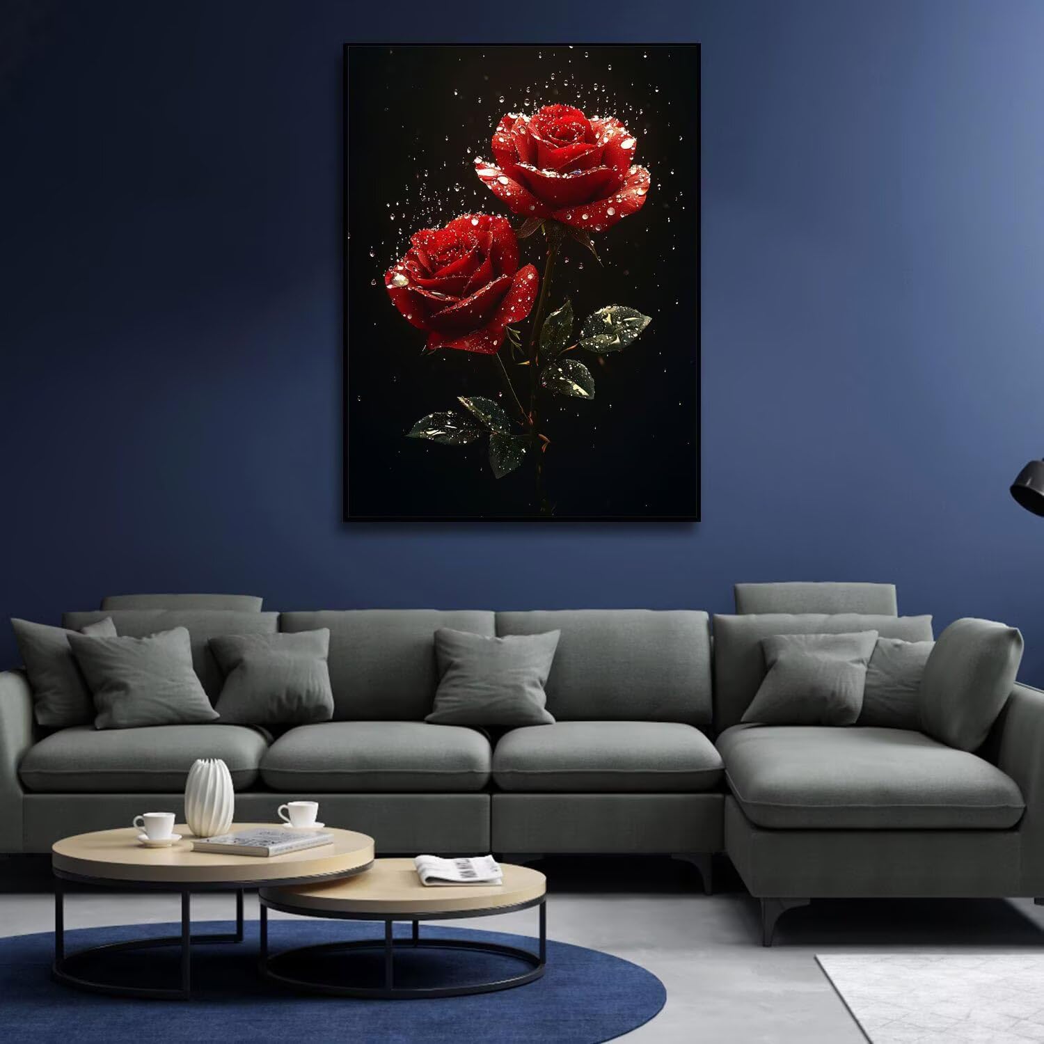 Diament Malarstwo Czerwona Róża, Zestaw Diamentowy Malarstwo Kreatywne Sztuka dla dorosłych, Zestaw do malowania diamentami 5D, DIY Haft Cross Stitch do aktywności ręcznej dla dorosłych, Dekoracja