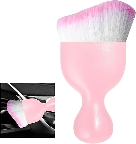 Ziciner Cepillo de polvo para interior del automóvil, limpiadores de detalles de cerdas suaves automáticas, cepillos de limpieza de suciedad de