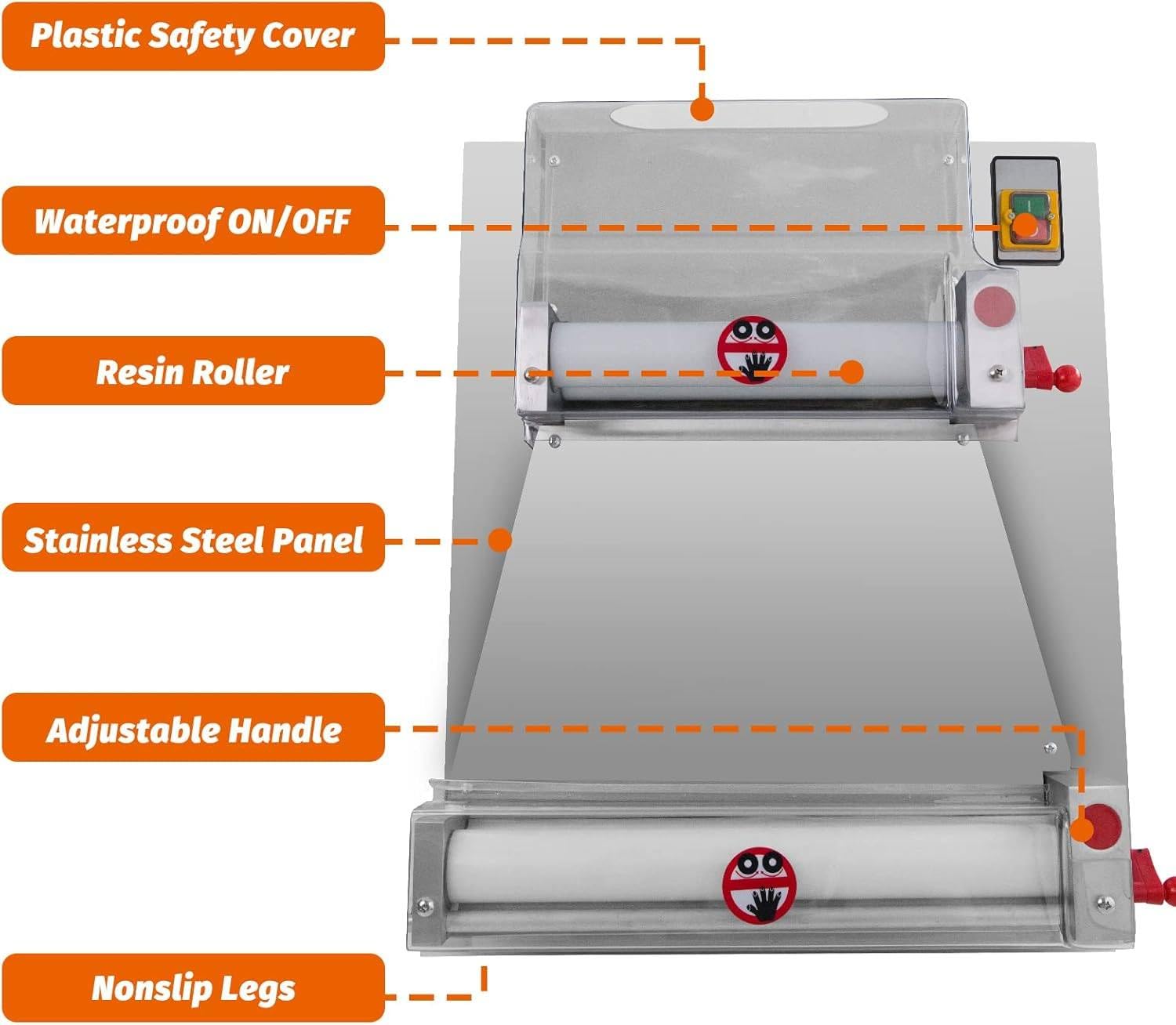 Sfogliatrice per Pizza Commerciale, pressa per Pizza Commerciale Automatica da 30/40 cm, Macchina per sfogliare la Pizza elettrica da 600 W, per ristoranti, 40 cm