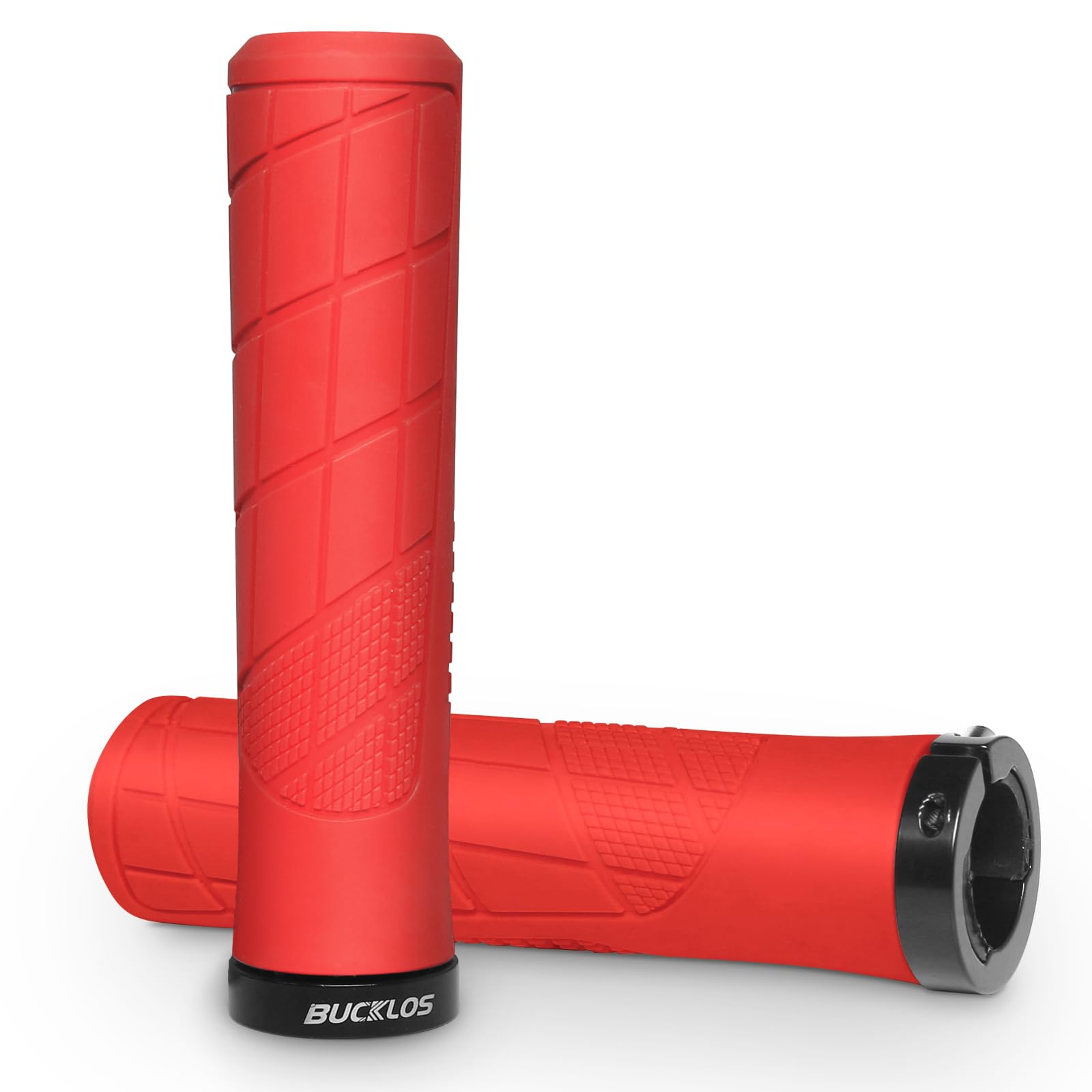 AEYINO Bike Handlebar Grips - Ergonomic Mountain Bike Grips With Single Lock-on, Comfortable Rubber Anti-Slip Handle Grips, Bicycle Handle Bar for 22.2mm MTB, BMX, Scooter Grips, City,Trekking,Cruiser