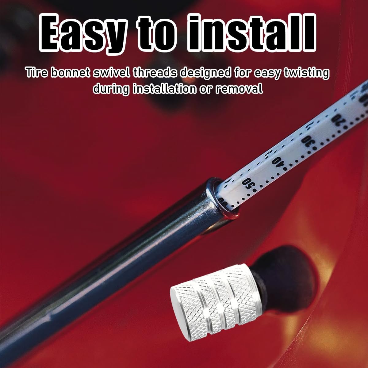 5 PCS Car Tire Valve Stem Caps, Aluminum Auto Wheel Stem Cover with O Seal, Corrosion Resistant Vehicle Tire Air Caps for Truck Motorcycle Bike, Universal Car Accessories (Silver) - Image 4