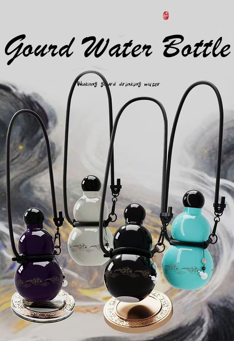 Gourd Water Bottle, 930 Ml Sports Water Travel Water For Gym Jar, Gourd Drinking Cup Jug Portable Travel Large Capacity Durable, With 2 Versatile Straps For Hanging And Stickers. - Image 3
