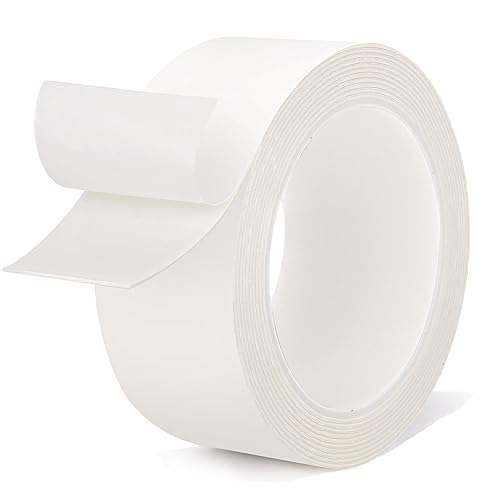 Cinta adhesiva de doble cara de 2 pulgadas x 9.85 pies, cinta de montaje extraíble sin daños, resistente, sin residuos, cinta adhesiva extra fuerte