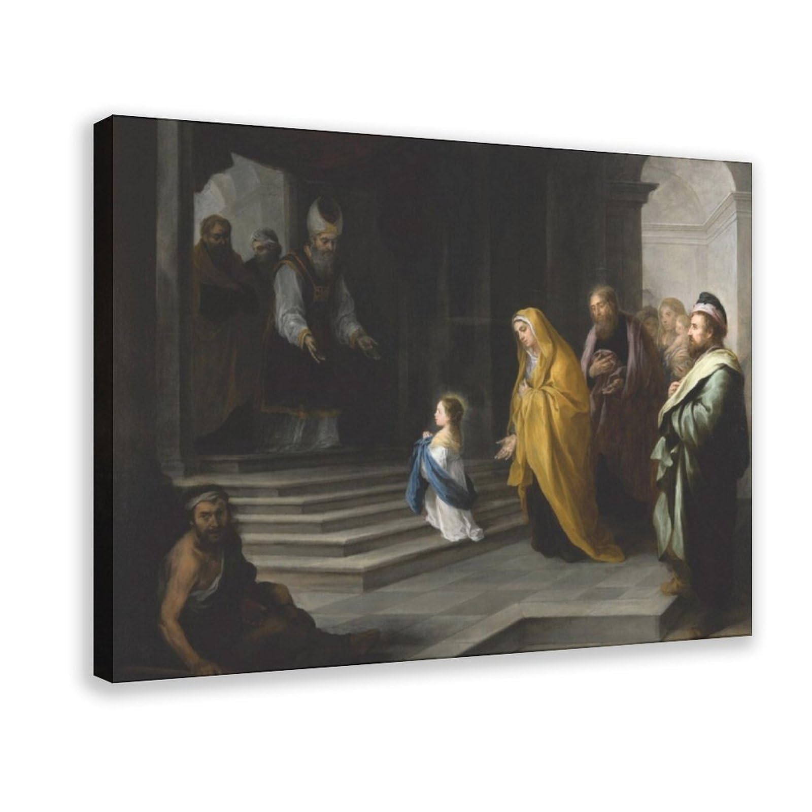 WCYB The Presentation of Mary by Bartolome Esteban Murillo Posters Prints Canvas Deco Paintings Wall Art Hangable Frame 8" L X 12" W