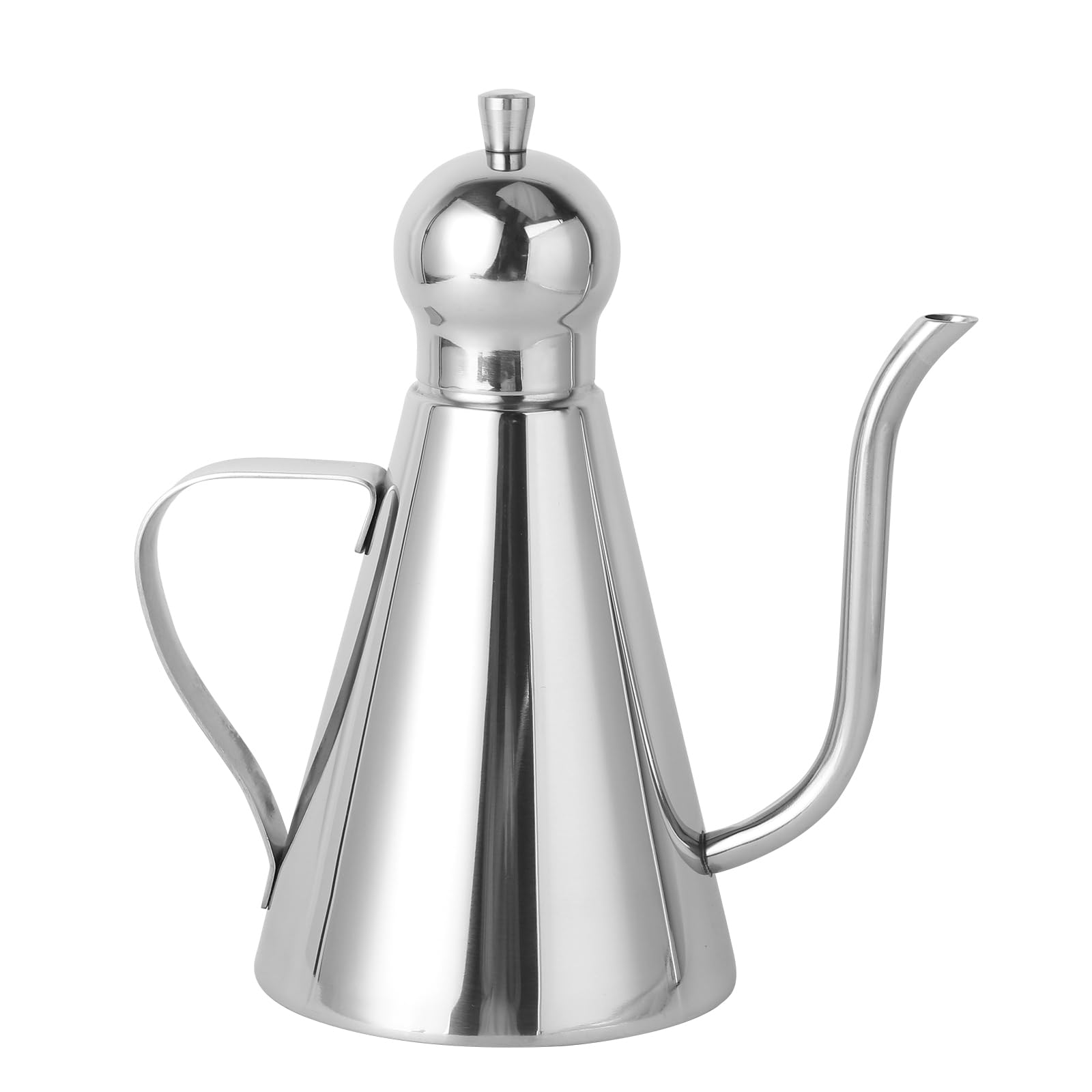 Hemoton Kännchen für Olivenöl, aus Edelstahl, mit abnehmbarem Deckel(500Ml)