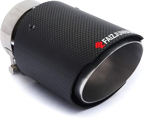 Miniatura 8 de Punta de escape de coche de fibra de carbono 2.1 pulgadas entrada 3.5 pulgadas escape silenciador punta tubo de escape de fibra de carbono para tubo