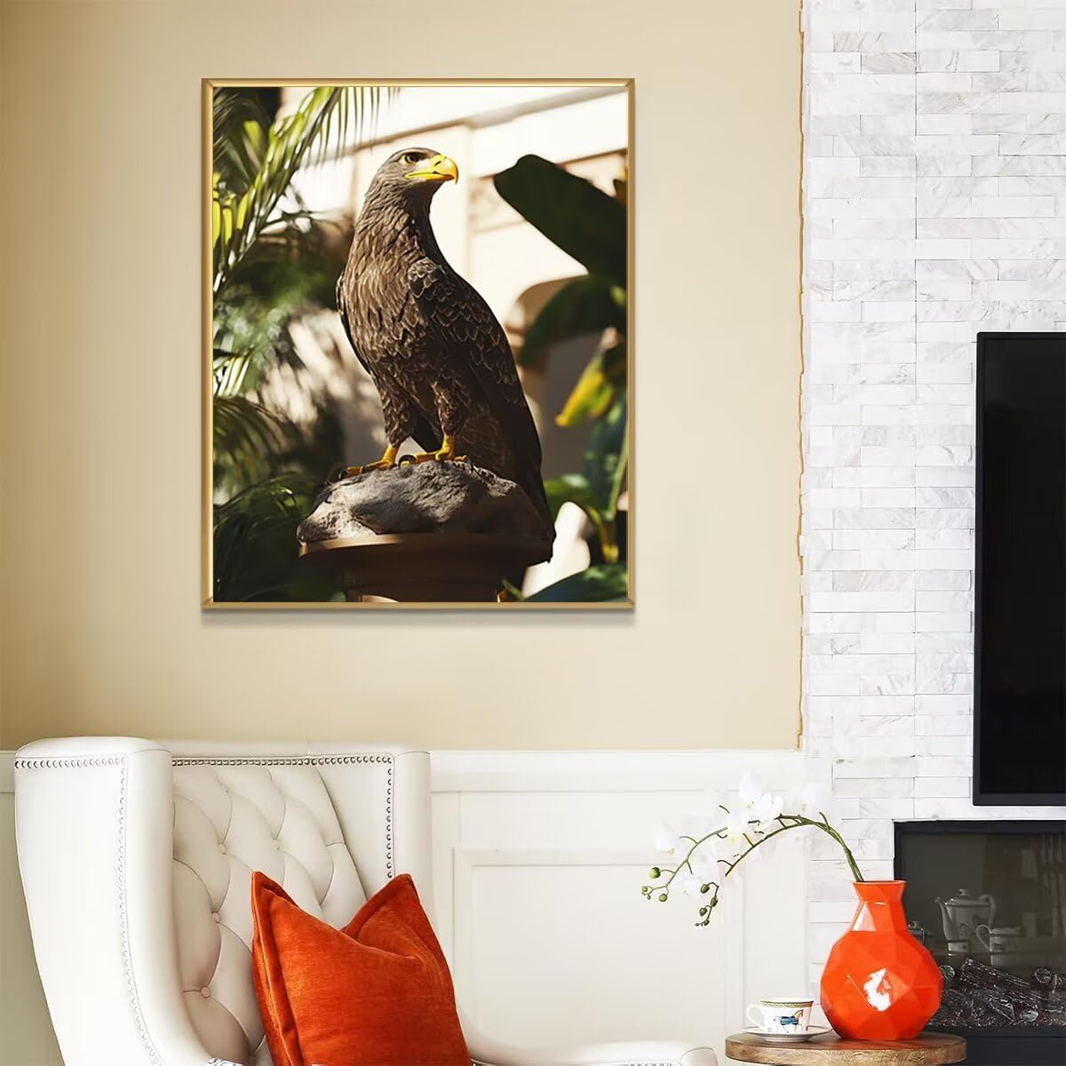 Dipingere con i Numeri Bird, Paint by Numbers Adulti Aquila, Fai da te Creativi Adulti Quadri da Dipingere Numerati Kit per Decorazione Della Parete di Casa, Regalo 100x135 cm Senza Cornice 9R-R