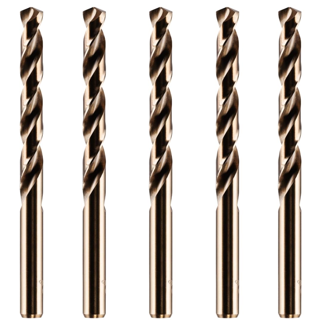 Pack Of 5 x 3.5mm HSS Gold Cobalt Jobber Drill Bits For Drilling Stainless Steel And Hard Steels/Metals โ image 1