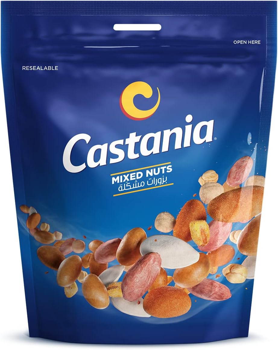 Castania Crunchy Salty Mixed Nuts, Wholesome Snack with Natural Ingredients - 100g